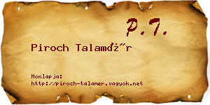 Piroch Talamér névjegykártya